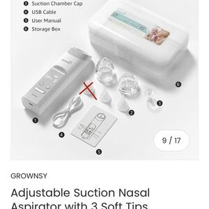 Grownsy Adjustable Suction Nasal Aspirator